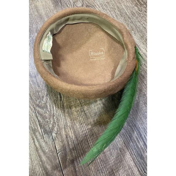 Vintage 1950’s Ladies Imported Alaskan Fur Pillbox Fascinator Hat Miss Howes - Picture 10 of 13